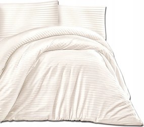 Lux Cizgili szatén ágyneműhuzat garnitúra 140x200 cm Krém