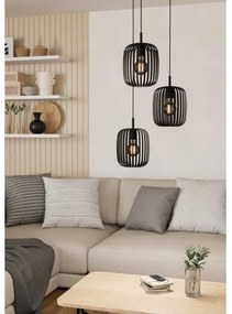 Eglo 900686 - Csillár zsinóron ROMAZZINA 3xE27/40W/230V fekete