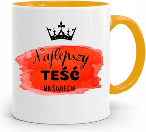 Sárga Bögre Az Apósnak A Világ Legjobb Apósa fényképes nyomtatással