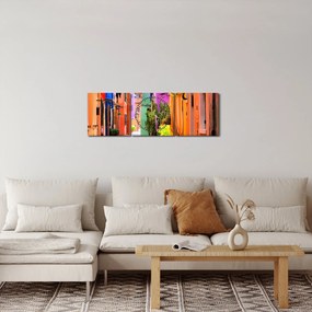 Színes olasz utca képe (órával) (90x30 cm)