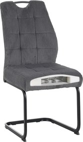 Étkezőszék, szürke/fekete, KELMA
