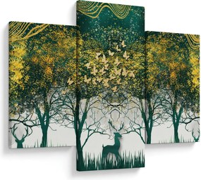 Kép - Szarvas a zöld erdőben (90x60 cm)