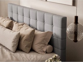 Szürke ágyneműtartós boxspring ágy 200x200 cm Tasca – Maison de Rêve