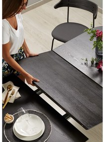 Bővíthető étkezőasztal kőrisfa dekoros asztallappal 90x140 cm Norfort – Kave Home