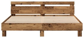 Ágykeret Rusztikus régi fa Tömör újrahasznosított fa 200 x 200 cm