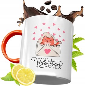 Narancssárga Bögre Valentin Napra Lányoknak, fényképes nyomattal