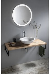 Sapho - BLOK ráépíthető mosdó Ø 42 cm kő/Carrara/matt fehér