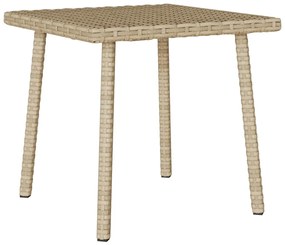 vidaXL téglalap bézs polyrattan kerti dohányzóasztal 40x40x37cm