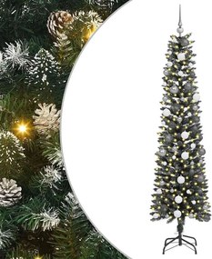 vidaXL Mű karácsonyfa 300 LED-del Zöld 210 cm PVC és Műanyag és Acél