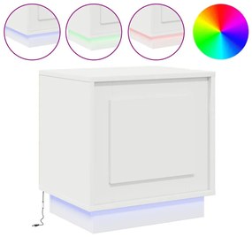 Éjjeli szekrény LED fényekkel 2 db Fehér 44x34,5x45 cm