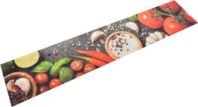 vidaXL mosható zöldségmintás bársony konyhai szőnyeg 60x300 cm