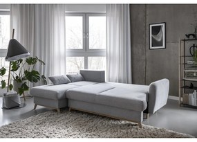 Scandic Lagom világosszürke kinyitható sarokkanapé, bal oldali - Miuform