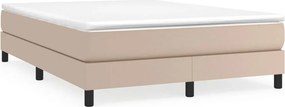 vidaXL cappuccino színű műbőr rugós ágykeret 140 x 190 cm