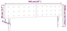 sötétzöld bársony LED-es fejtámla 160x5x78/88 cm