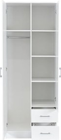 Miami gardróbszekrény 80x205 cm fehér-fehér