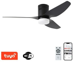 ZEVENTI - LED mennyezeti ventilátor PADUA LED/18W/230V Wi-Fi Tuya fekete + távirányító