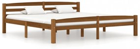 mézbarna tömör fenyőfa ágykeret matrac nélkül 200 x 200 cm