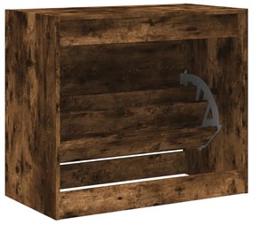 füstös tölgy színű szerelt fa cipősszekrény 80 x 42 x 69 cm