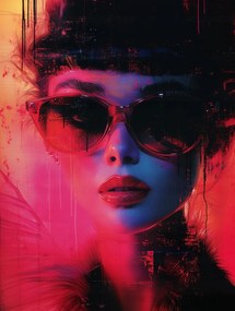 Canvas Vászonkép Női Portré Glamour Fashion Neon Urban 60x80