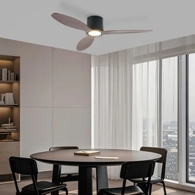 ZEVENTI - LED mennyezeti ventilátor VENTORA LED/24W/230V Wi-Fi Tuya fekete/dió + távirányító