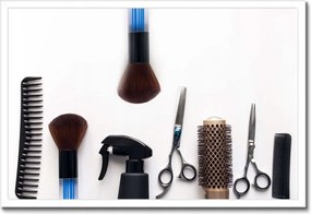 Plakátok keretben 60x40 Fodrászfelszerelés