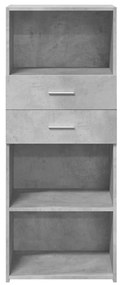 betonszürke szerelt fa magasszekrény 50 x 42,5 x 124 cm