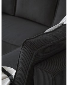 Antracitszürke kordbársony kinyitható sarokkanapé (jobb oldali-U alakú) Brave Dave – Miuform