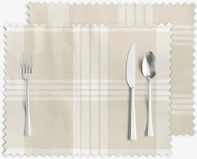 Goldea karácsonyi viaszosvászon reggeliző alátét - fehér skótkockás bézs alapon - 2db 30 x 40 cm