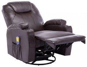 barna hintázó műbőr masszázsfotel