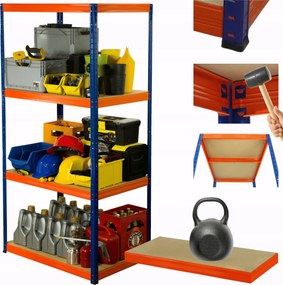 Fém tároló állvány garázs állvány Helios 180x75x50cm 4Px175kg