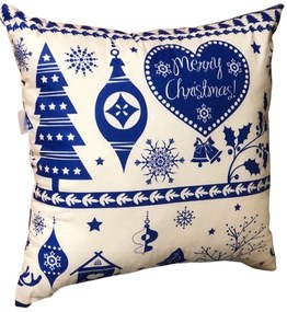 Karácsonyi párna X-Mas kék 40x40 cm