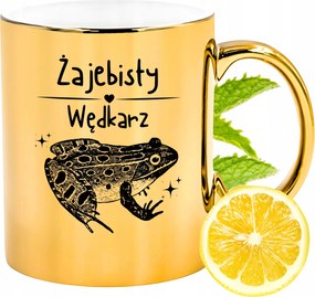 Arany csillogó bögre Horgászoknak Ajándék Nyomtatott Fotóval