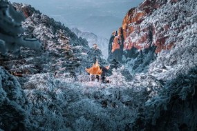 Fotográfia Gorgeous pagoda at Huangshan Mountain, Anhui, Jackyenjoyphotography