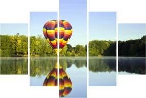 Hőlégballon a tónál képe (150x105 cm)