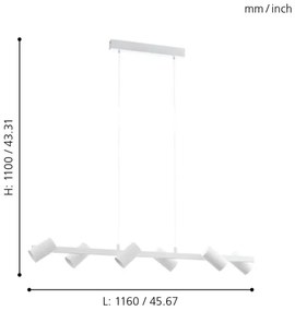 Eglo 98687 - Csillár zsinóron GATUELA 6xE14/25W/230V