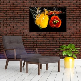 Kép - paprika a vízben (90x60 cm)