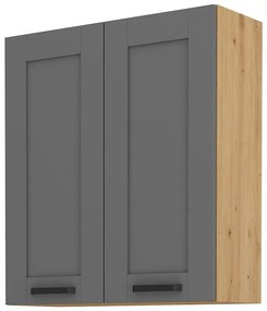 Felső kétajtós konyhai szekrény Lucid 80 G 90 2F (artisan tölgy + dustgrey). 1045602
