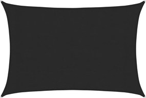 vidaXL fekete HDPE napvitorla 160 g/m² 3 x 4 m