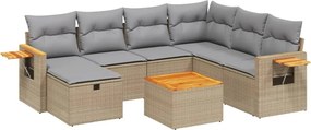 vidaXL 8 részes vegyes bézs polyrattan kerti ülőgarnitúra párnákkal
