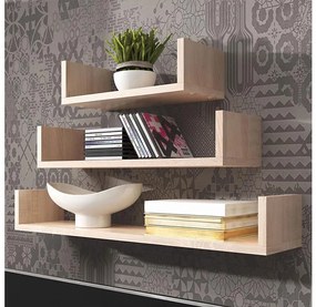 KÉSZLET 3x Fali polc TRIO sonoma tölgy