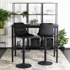 ARCOS 2 bárszék, fekete, velúr