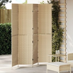 Szobai elválasztók Bézs Fa, Szövet 4 panel, 200 cm magasság