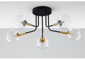 Jupiter 2040 - Felületre szerelhető csillár BURANO 5xG9/10W/230V fekete/arany/átlátszó