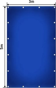 JAGO Ponyva 650 g/m² alumínium háló 3 x 5 m kék