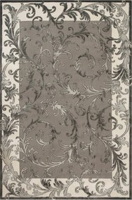 Szürke Nappali Szőnyeg Puha Krémszínű Modern Galya Kerettel 200x290 cm