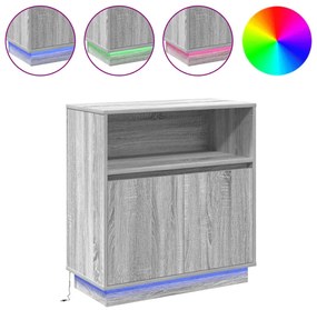 LED-es szekrény Szürke Sonoma 71x34,5x75 cm Mérnöki fa