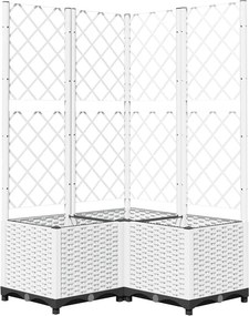 vidaXL fehér polipropilén rácsos kerti ültetőláda 80 x 80 x 136 cm
