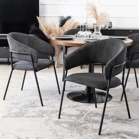 Étkezőgarnitúra 4 db. Fekete Tinka székkel. Asztal: LINO 100 cm