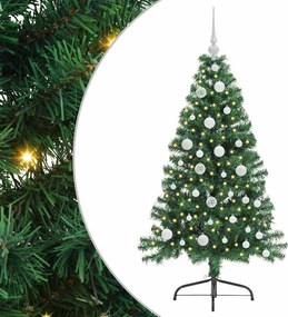 vidaXL Mesterséges, előre világított karácsonyi fa Zöld 120 cm PVC