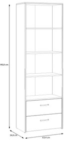 Könyvszekrény URO artisan tölgy/fehér